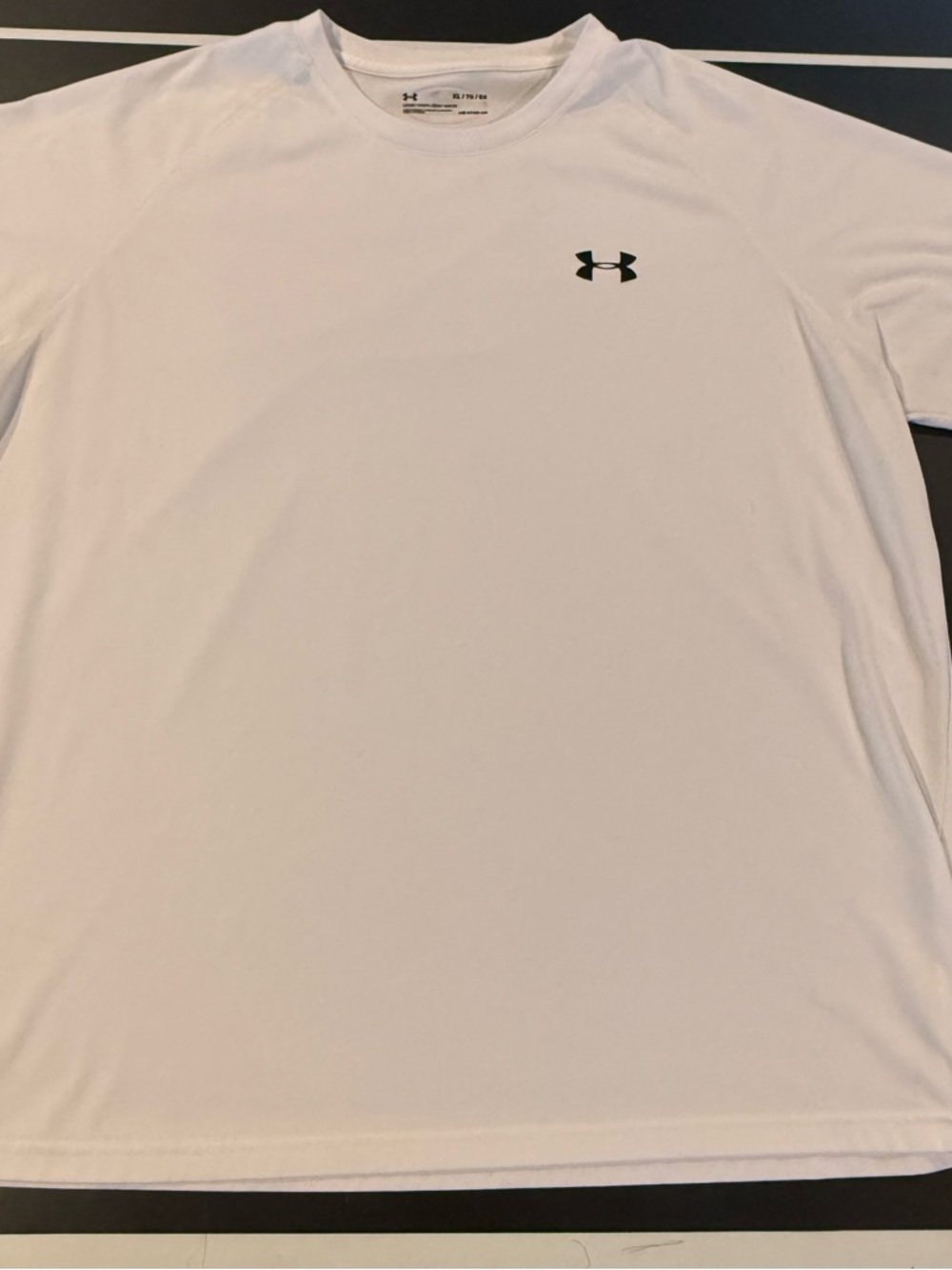 Under Armour Men’s White Short Sleeve Performance Tee with Black Logo